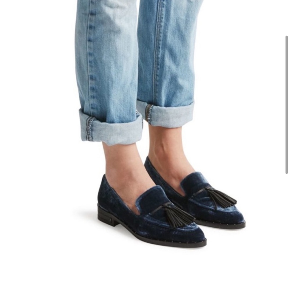 Freda Salvador Blue Velvet Chance Loafers